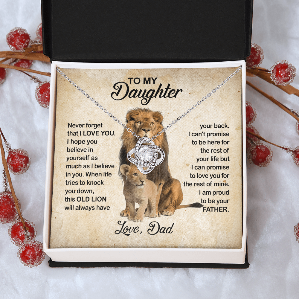 Daughter Gifts Necklace From Dad, Father Daughter Necklace, To My Daughter Lion Dad And Daughter Necklace, Father Daughter Gifts Necklace for Daughter Jewelry Gift For Girls, Little Girl Necklace