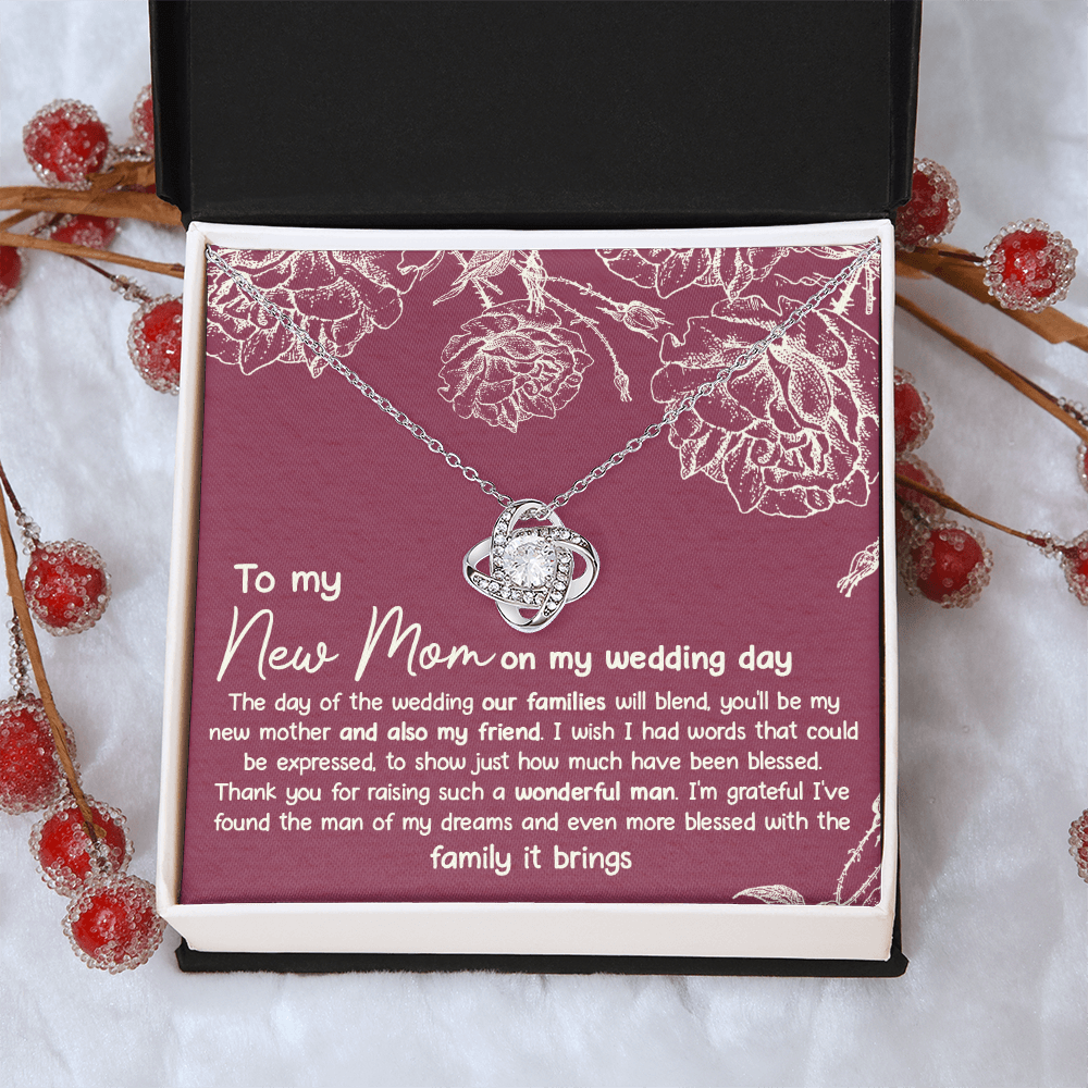 New Mom Necklace, To My New Mom Love Knot Necklace Gift From Daughter, New Mom On My Wedding Day Necklace Gift For Mom, New Mom Gift Necklace, Second Mom Gift Necklace Jewelry Gift For Women, Mother