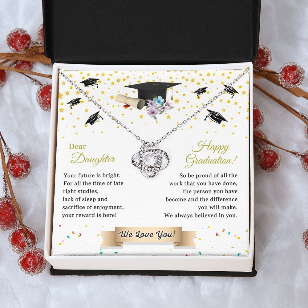 Graduation Gift for Her, To My Daughter Necklace From Parent We Love You Necklace, College Graduation Gifts Pendant For Daughter Graduation Necklaces High School Graduation Gift for Daughter