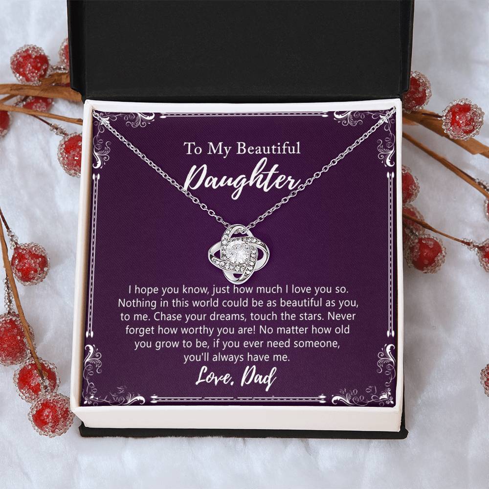 Daughter Gift Necklace, Birthday Gift for Daughter Jewelry Gift for Her Girls - To My Daughter Necklace from Dad Father and Daughter Gift On Birthday Christmas Graduation Gift For Daughter