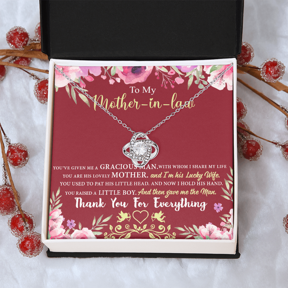 Gift For Mother In Law Necklace, To My Mother In Law Gift Necklace, Mom Love Knot Necklace, Gift To Mother In Law Necklace For Beautiful Mom Jewelry, Mother In Law Beautiful Mom Jewelry For Women