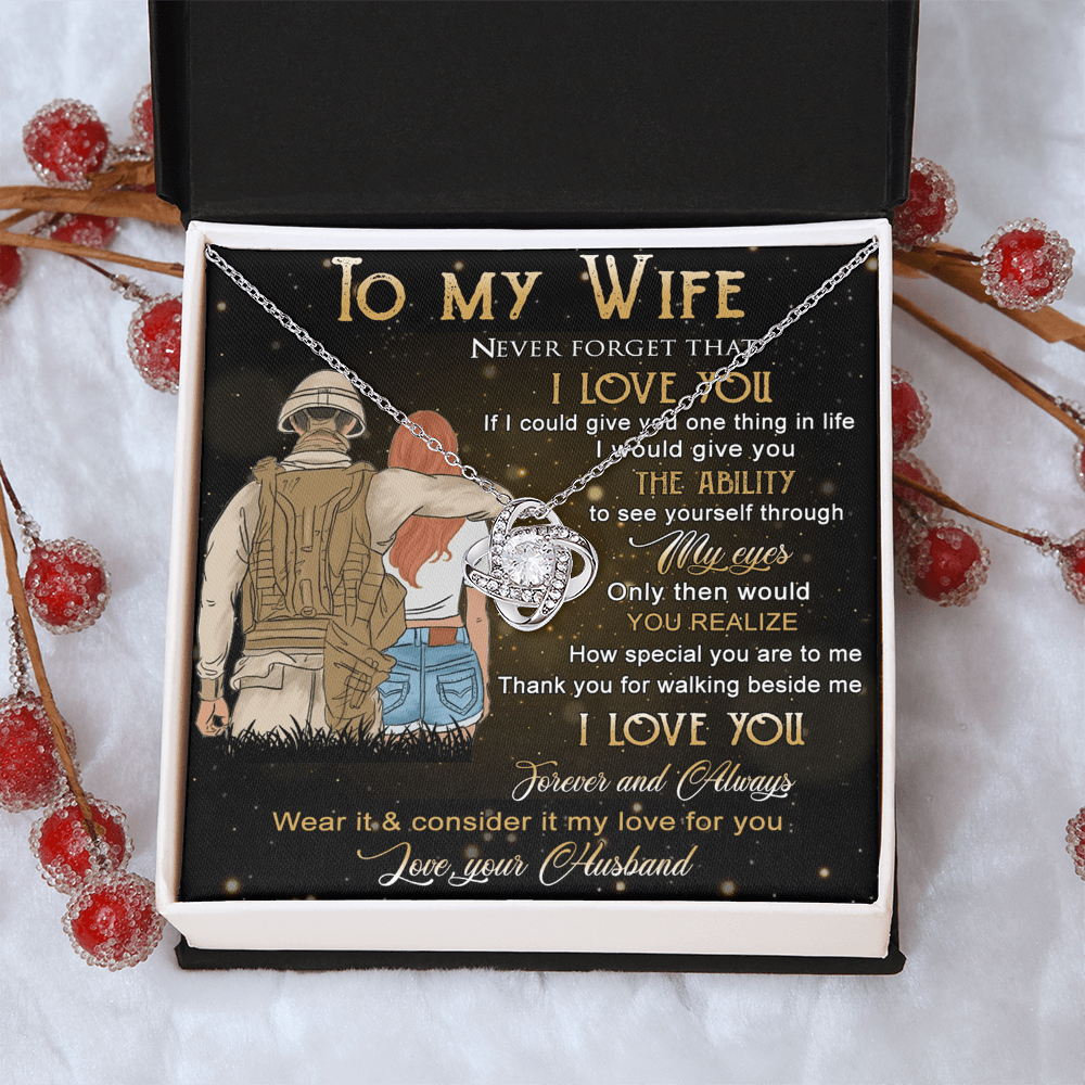 Soldier Necklace Husband To Wife - To My Wife Necklace Gift From Husband On Anniversary, Army Gift Necklace, Military Gift For Wife, Never Forget Necklace Gift For Wife, Jewelry Gift For Women