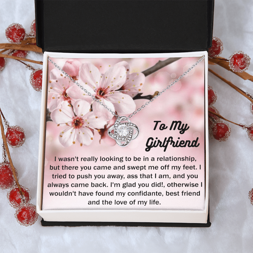 To My Girlfriend Gift From Boyfriend with Gift Box Necklace for Girlfriend From Boyfriend, Husband, Girlfriend Gift Necklace - Jewelry Gift For Girls, Love Knot Pendant Gift For Girlfriend, Soulmate