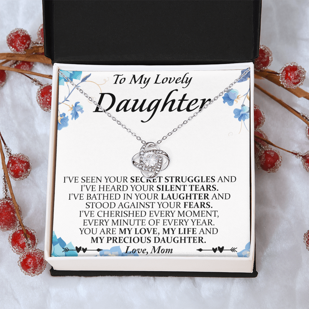 Mother And Daughter Necklace, Birthday Gifts For Daughter, Mothers Day Gifts For Daughters From Mothers, To My Daughter Necklace From Mom, Graduation Gift For Lovely Daughter From Mom1