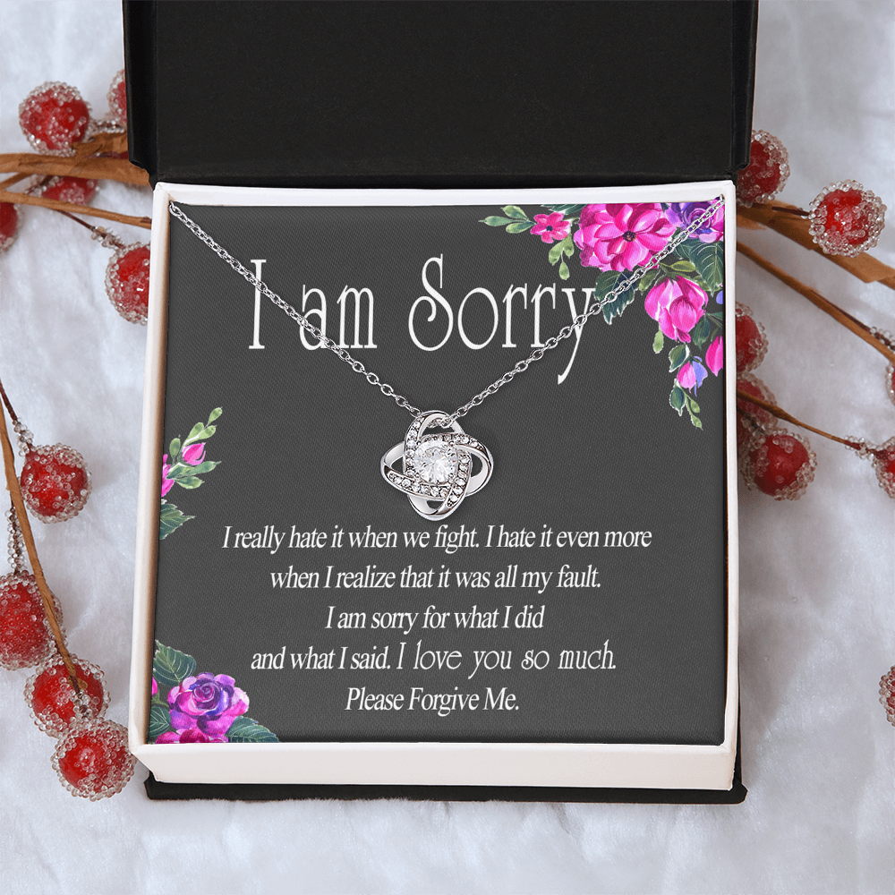 Wife Necklace From Husband I Am Sorry Love Knot Necklace Gift For Wife Husband To Wife Jewelry Gift For Women Wife Gift Necklace Soulmate Gift Necklace Sorry Gift Necklace I Am Sorry Gift Pendant