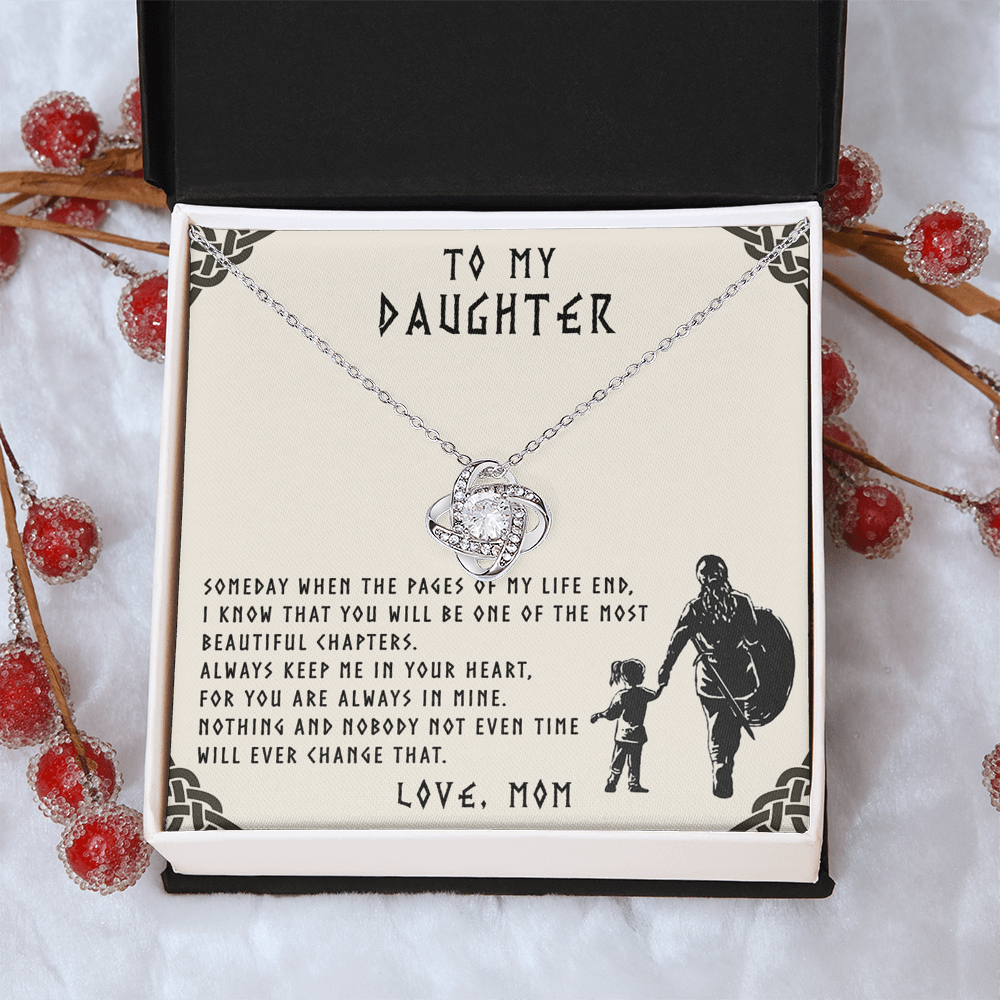 Mother Daughter Gift Necklace, Mother To Daughter Gifts From Mom, Necklace For Her, Viking To My Daughter Necklace From Mom On Graduation Gift, Birthday Christmas For Badass Daughter Beautiful Girl