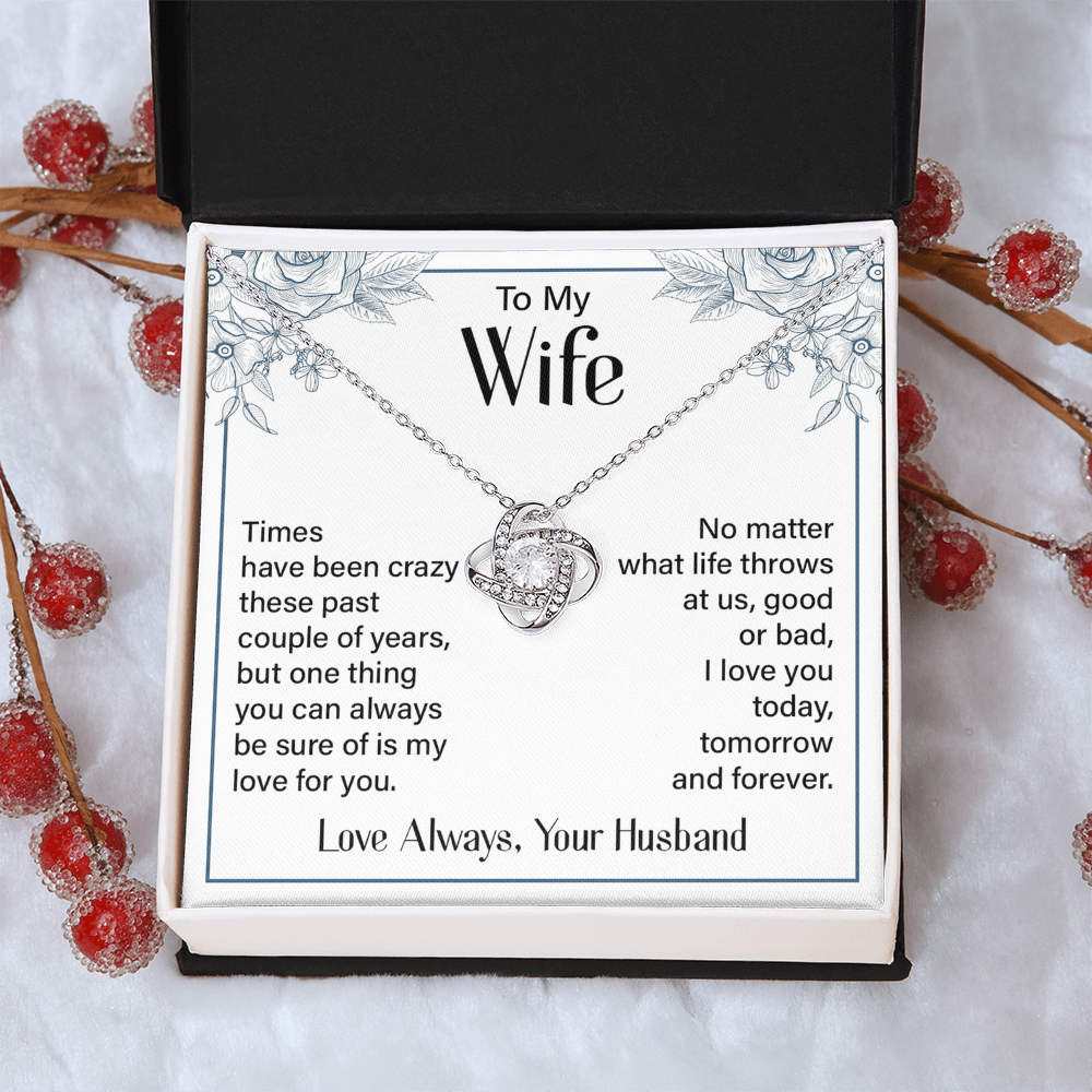 Love Always Your Husband Necklace, To My Wife Necklace From Husband, Future Wife Love Knot Necklace, Jewelry Gift For Women, Badass Wife My Love For You Gift Necklace Soulmate Gift Love Knot Pendant