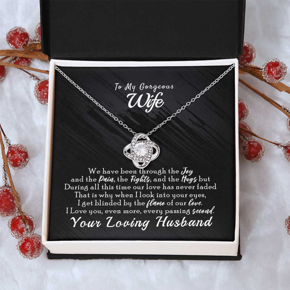 To My Gorgeous Wife Necklace From Husband, You Loving Husband Necklace Gift For Wife, Soulmate Gift Necklace, Husband And Wife Love Knot Necklace, Wife Gift Necklace, Future Wife Gift Pendant