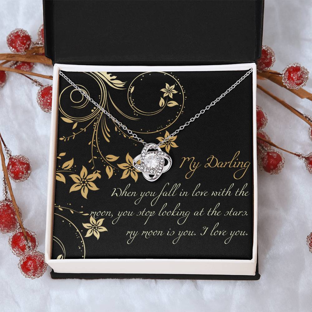 To My Girlfriend Gift Necklace Gift For Girlfriend Christmas Gift for Girlfriend From Boyfriend, Husband, Girlfriend Gift Necklace - Jewelry Gift For Girls, Love Knot Pendant Gift For Girlfriend