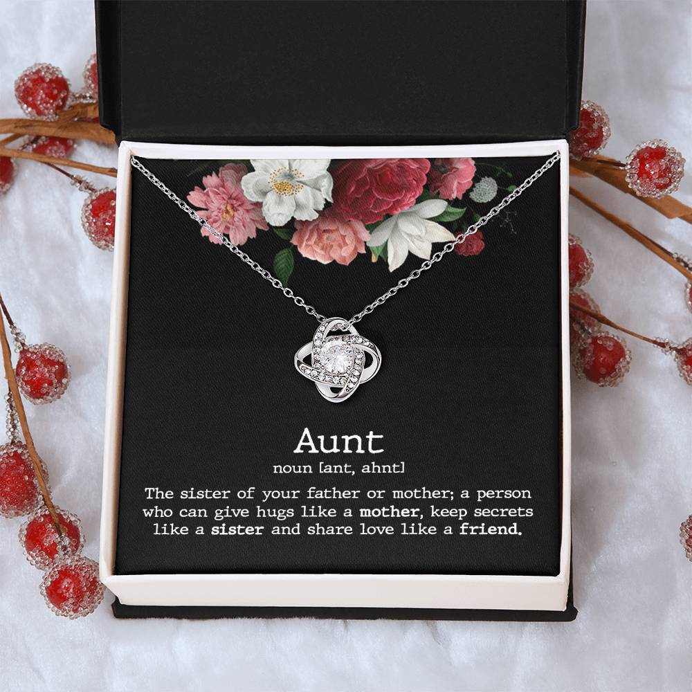 Aunt Love Knot Necklace Gift From Niece Aunt Gifts Necklace for Auntie Gifts Jewelry for Aunt Birthday Gifts Best Aunt Ever Aunt Necklace from Niece Aunt and Niece Necklace to My Aunt Jewelry Gifts