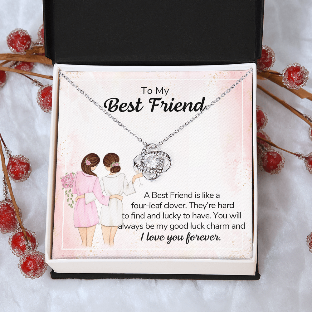 Best Friend Party Gift Necklace, Gift Pendant For BBF On Wedding, To My Best Friend Necklace From Friend BFF, Best Friend Love Knot Necklace Gift On Birthday, Anniversary, Christmas