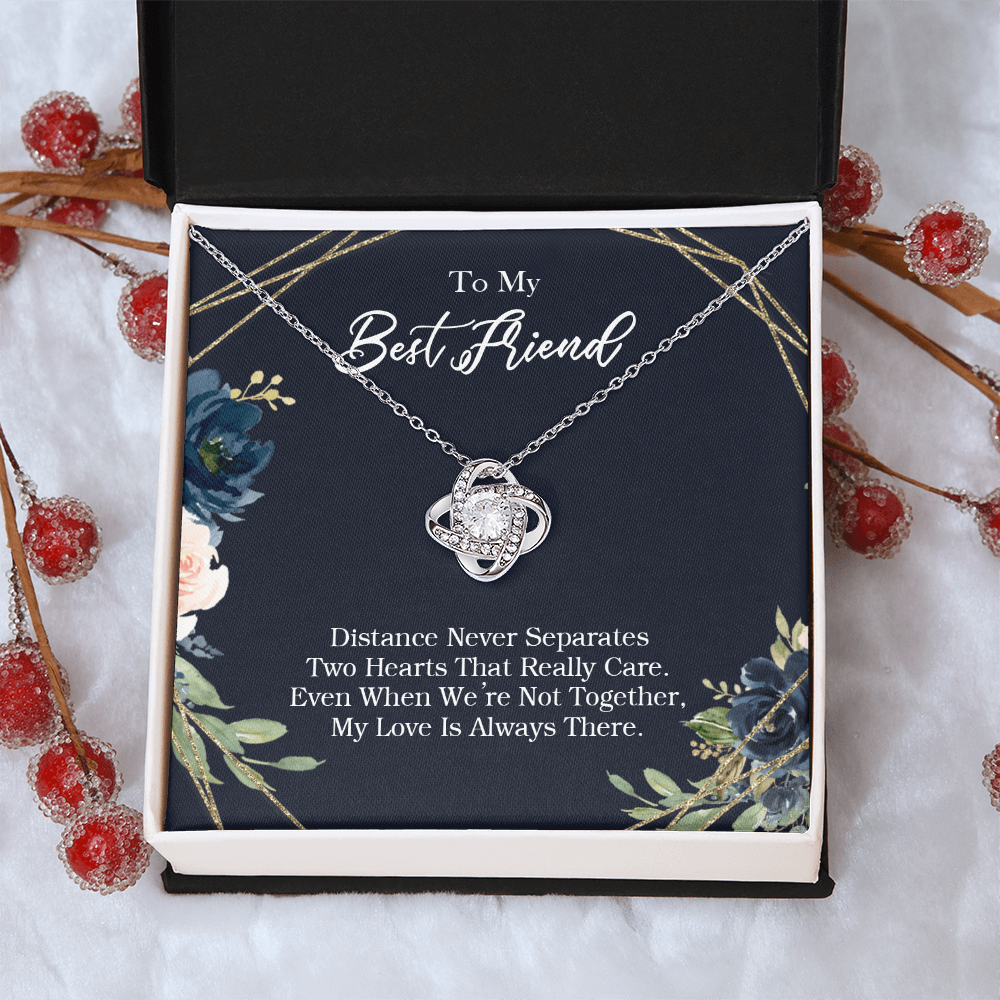 To My Best Friend Necklace From Friend, Love Knot Pendant for Friendship Gifts Best Friends, To Best Friend Love Knot Necklace Gift for Bestie Jewelry Gifts for BFF Gift Jewelry for Girls Her