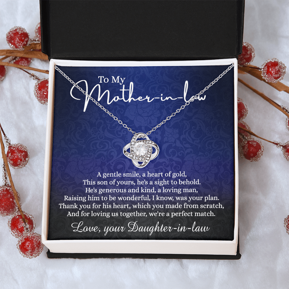 To My Mother in Law Gift Necklace, Mother in Law Love Knot Necklace Gift From Daughter In Law, Jewelry Gift For Women, To My Mother-in-law on Wedding Day Mother's day Necklace Gift Birthday For Mom