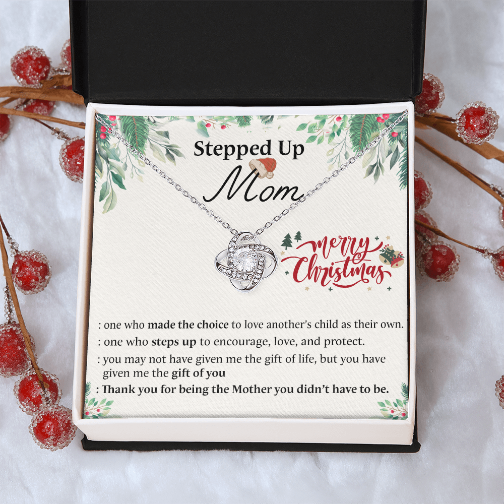 Inspirational StepMom Gifts Necklace Stepped Up Mom Necklace Gift On Christmas Birthday Bonus Mom Gift Necklace To My Stepped Up Mom Necklace From Daughter Son Merry Christmas Necklace Gift For Mom