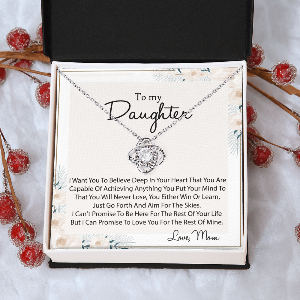 To My Daughter Gift Necklace Pendant From Mom, Mother to Daughter Necklace Gift Idea for Her, Girls Necklace On Graduation Gift Birthday Gift Christmas Gift From Mother And Daughter Jewelry