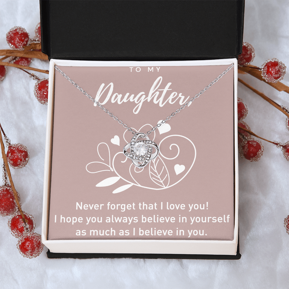 To My Daughter Gift Necklace From Dad, Never Forget That I Love You I Hope You Believe in Yourself Pendant, Daughter Pendant Necklaces, Father Daughter From Dad On Birthday, Christmas, Anniversary