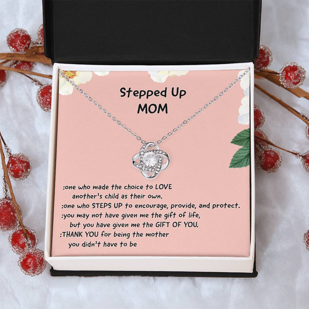 Stepped Mom Necklace, To My Steooed Up Mom Necklace Gift From Daugter, Stepped Up Mom Gift Necklace, Step Up Mommy Necklace To Daughter, Jewelry Gift For Mom On Birthday, Mother's Day Necklace Gift