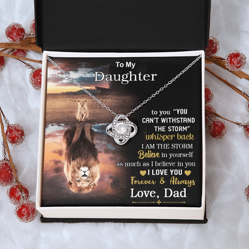 To My Beautiful Daughter Love Knot Necklace From Dad Necklace For Lion Daughters Necklaces With Love Knot Daughter Love Mother Gift A Necklaces Beautiful Jewelry Gift For Girls Little Girl Necklace