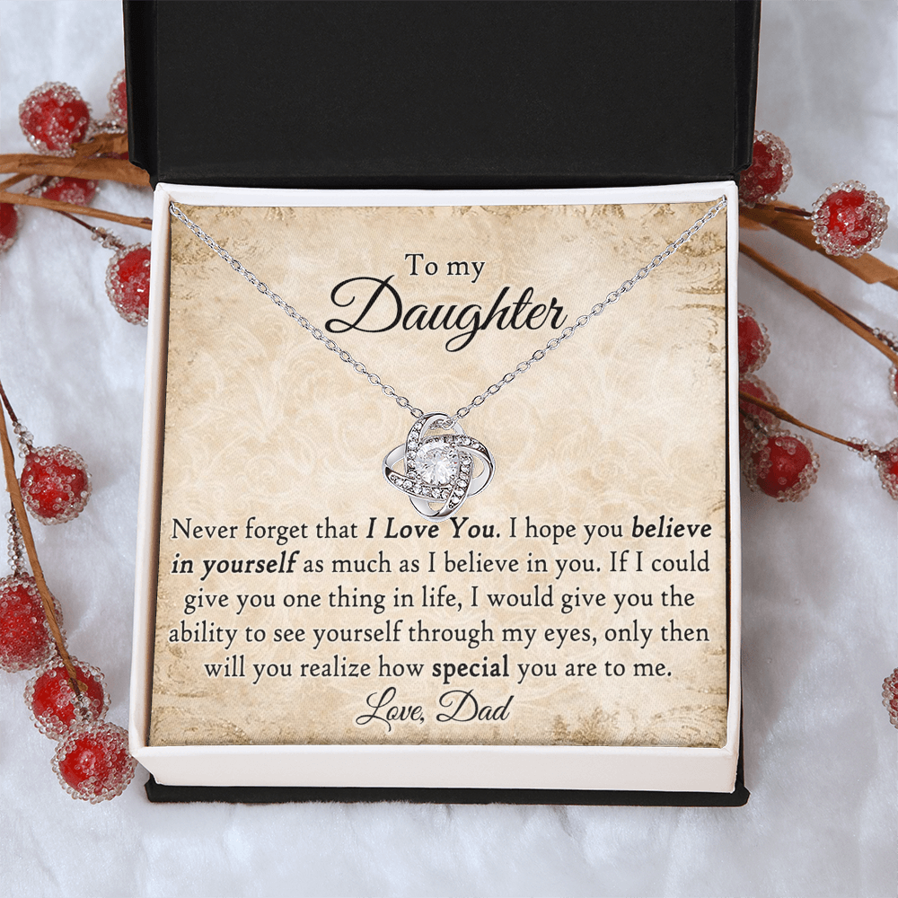 To My Daughter Necklace from Dad Daughter Necklaces Gift from Dad Father Sterling Steel Necklace Jewelry for Daughter Inspirational Gifts for Daughter on Christmas Birthday Graduation Gift