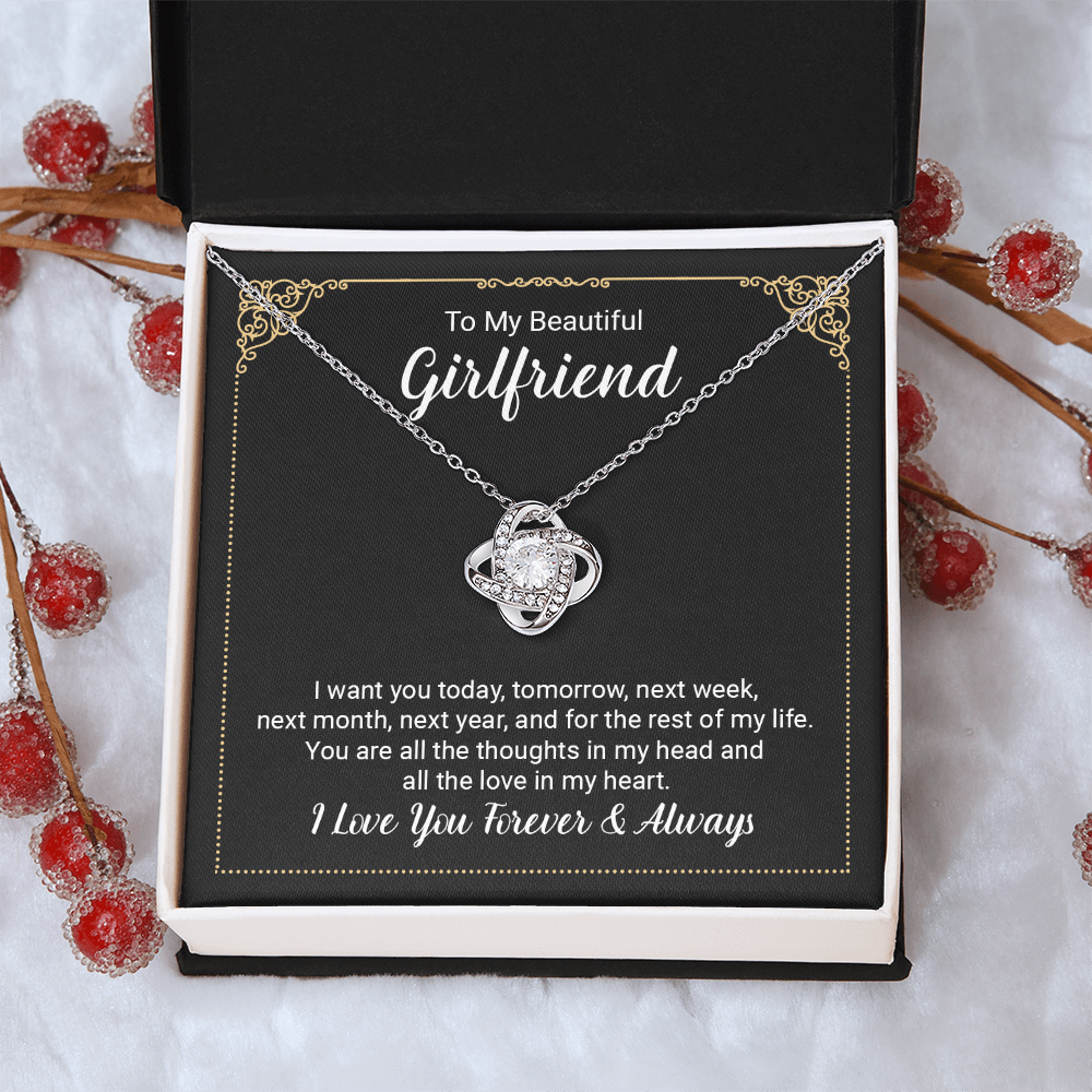 To My Beautiful Girlfriend Necklace From Boyfriend On Christmas, Birthday Gifts