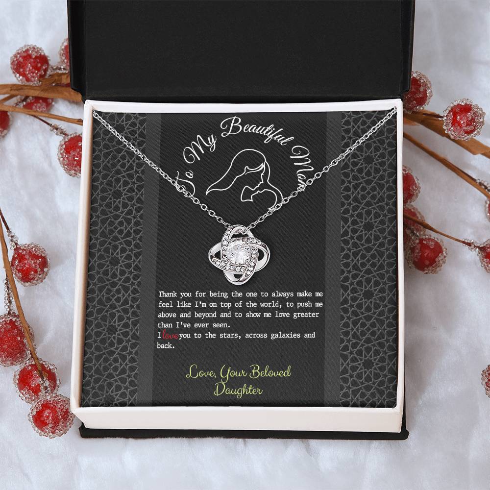 To My Mom Necklace From Daughter, Thank You For Mom Necklace Gift For Women, Mother And Daughter Gift Necklace, Your Beloved Daughter Necklace Gift For New Mom, Beautiful Mom On Mother's Day