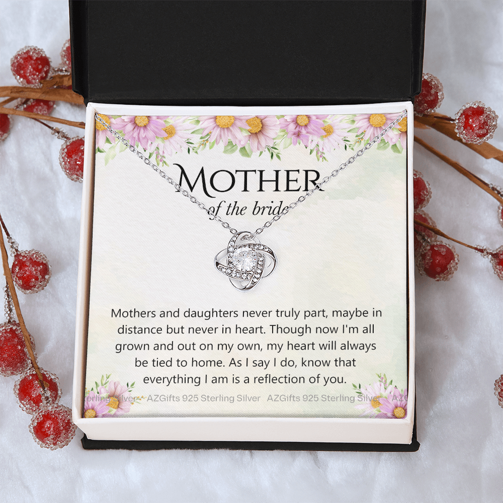Mother Of The Bride Gift Necklace, The Love Knot Necklace Mother Of The Bride, Mother Of The Bride Gifts Pendant, Gift Necklace For Mother Of The Bride, Mother Of Bride Jewelry Gift For Women