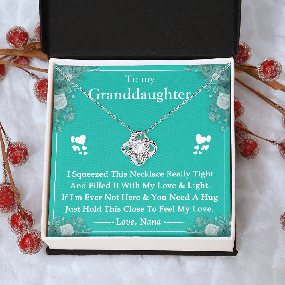 To My Granddaughter Love Knot Necklace From Nana, Grandma, Jewelry Gift For Granddaughter, Nana And Granddaughter Luxury Necklaces styles Jewelry Gift On Birthday, Xmas, Anniversary Graduation Gift