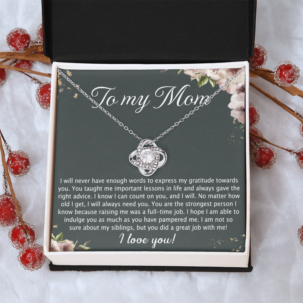 To My Mom Love Knot Necklace From Daughter, No Matter Necklace Gift For Mom, Daughter And Mother Love Knot Pendant Gift For Mom, Jewelry Gift For Women, Mom Gift Necklace, Daughter To Mom Pendant