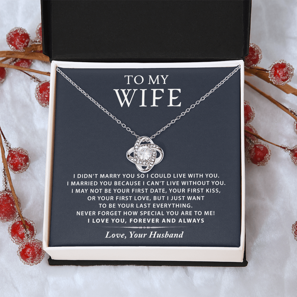 To My Wife Necklace From Husband, Wife Gift Necklace, Husband And Wife Love Knot Necklace - Necklace For Wife From Husband Marry Gift Necklace On Birthday Gift, Anniversary, Valentine Day, Christmas