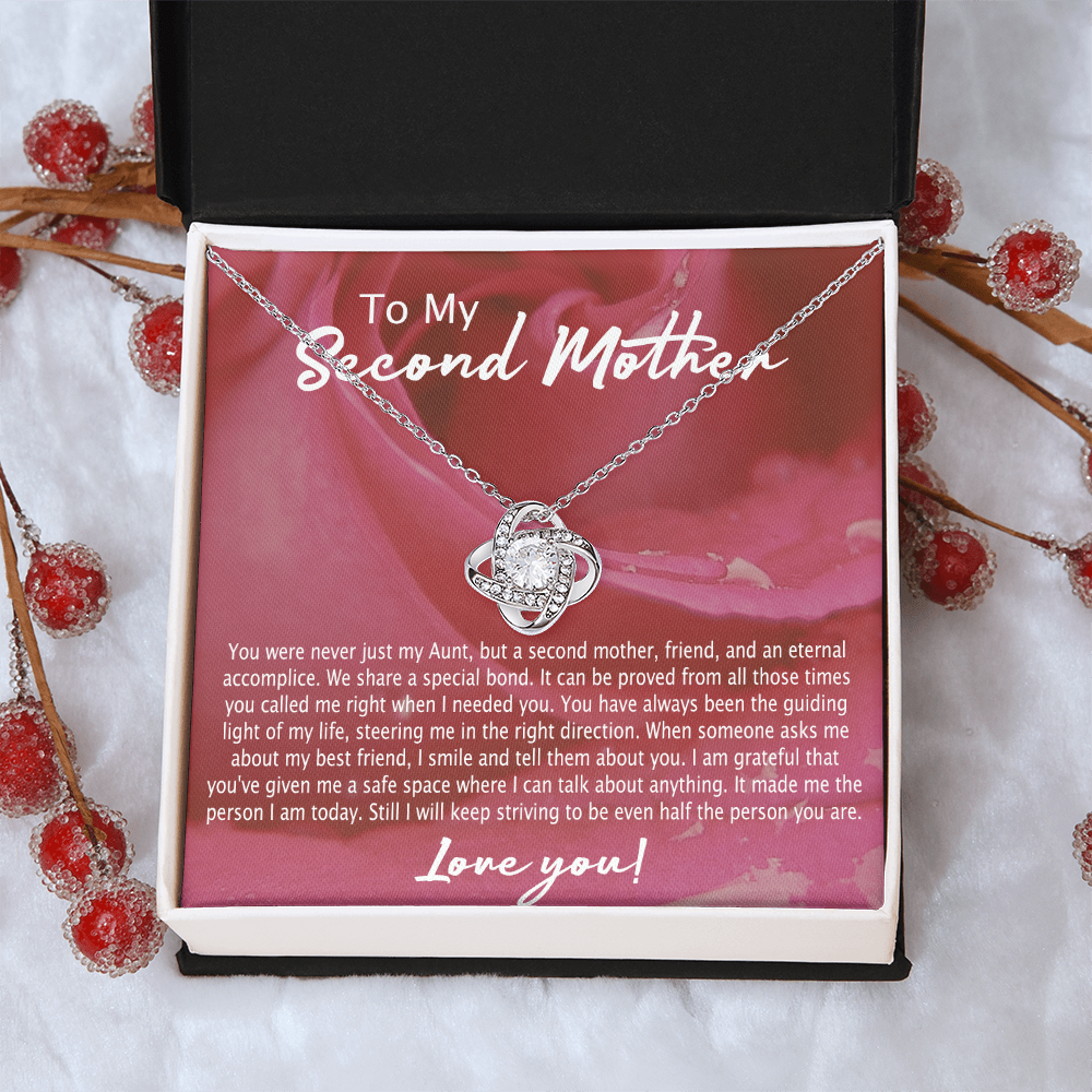 Second Mother Necklace, To My Second Mom Love Knot Necklace From Son, Second Mother Gift Necklace, Mother Pendant Gift Necklace From Daughter Or Son, Jewelry Gift For Women, Boyfriend's Mom Gift