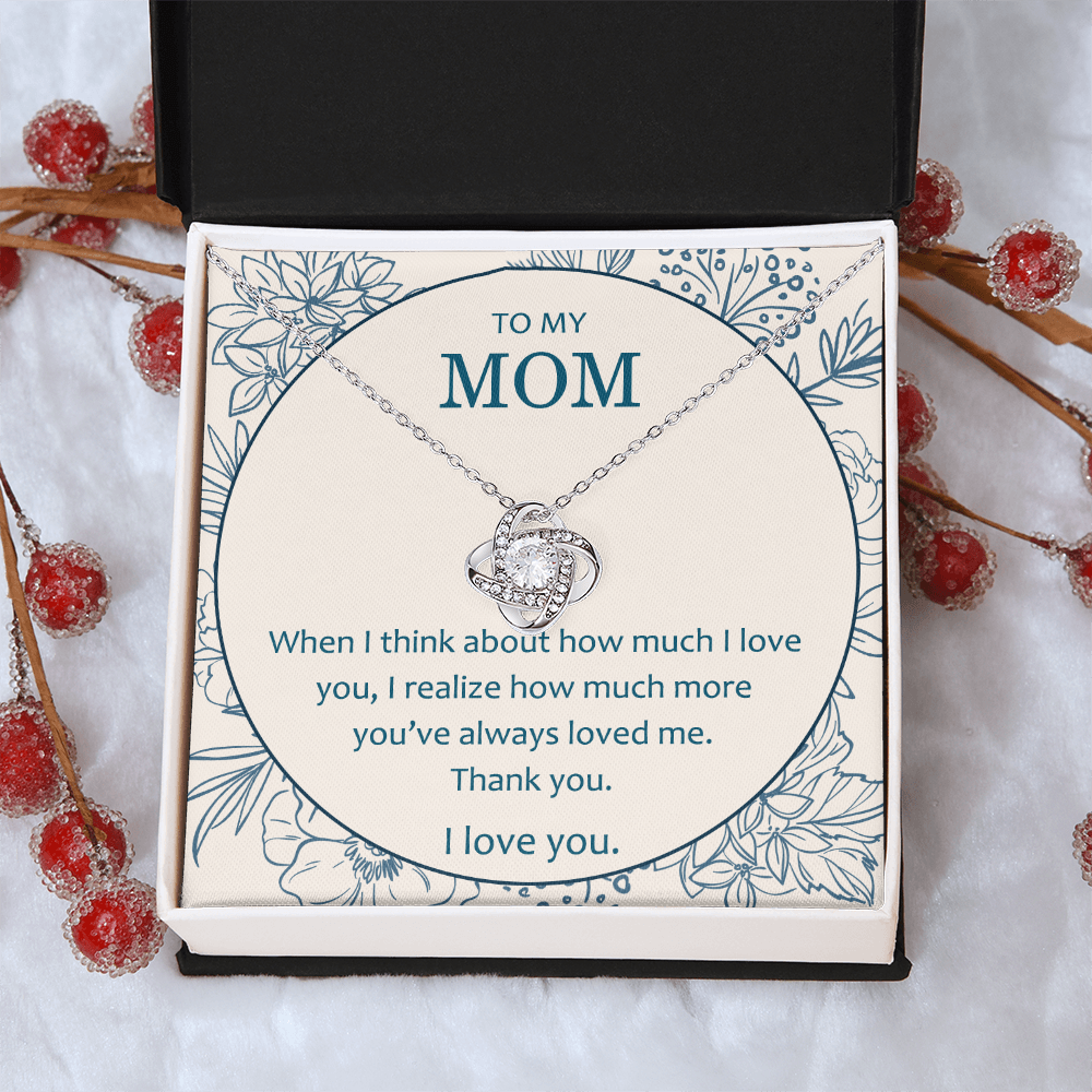Mother And Daughter Necklace, To My Mom Love Knot Necklace From Daughter, Thank You Necklace Gift For Mom, Mother On Birthday Gift Anniversary Wedding Day Necklace For Mom, Daughter To Mom Pendant