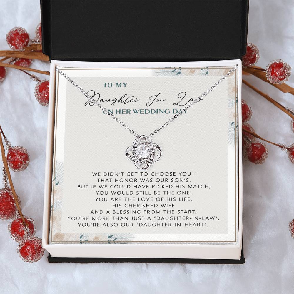 The Love Knot Necklace Daughter,  To My Daughter On Your Wedding Day Necklace From Mom, Bride Gift From Mom, Mother Of The Bride Gift To Daughter, Daughter's Wedding Day Keepsake Gift Unique Gift