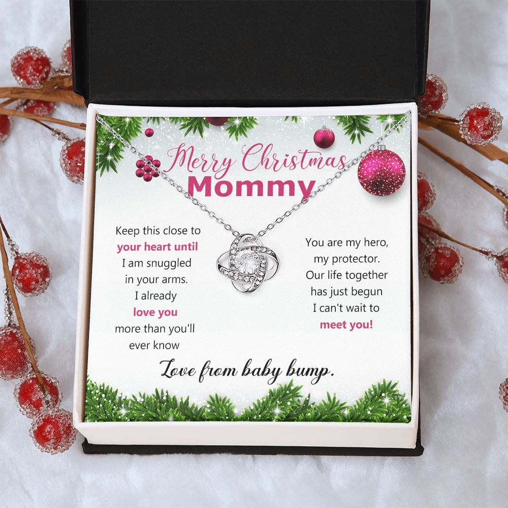 Mommy To Be Merry Christmas Present Necklace From Baby Bump First time mommy