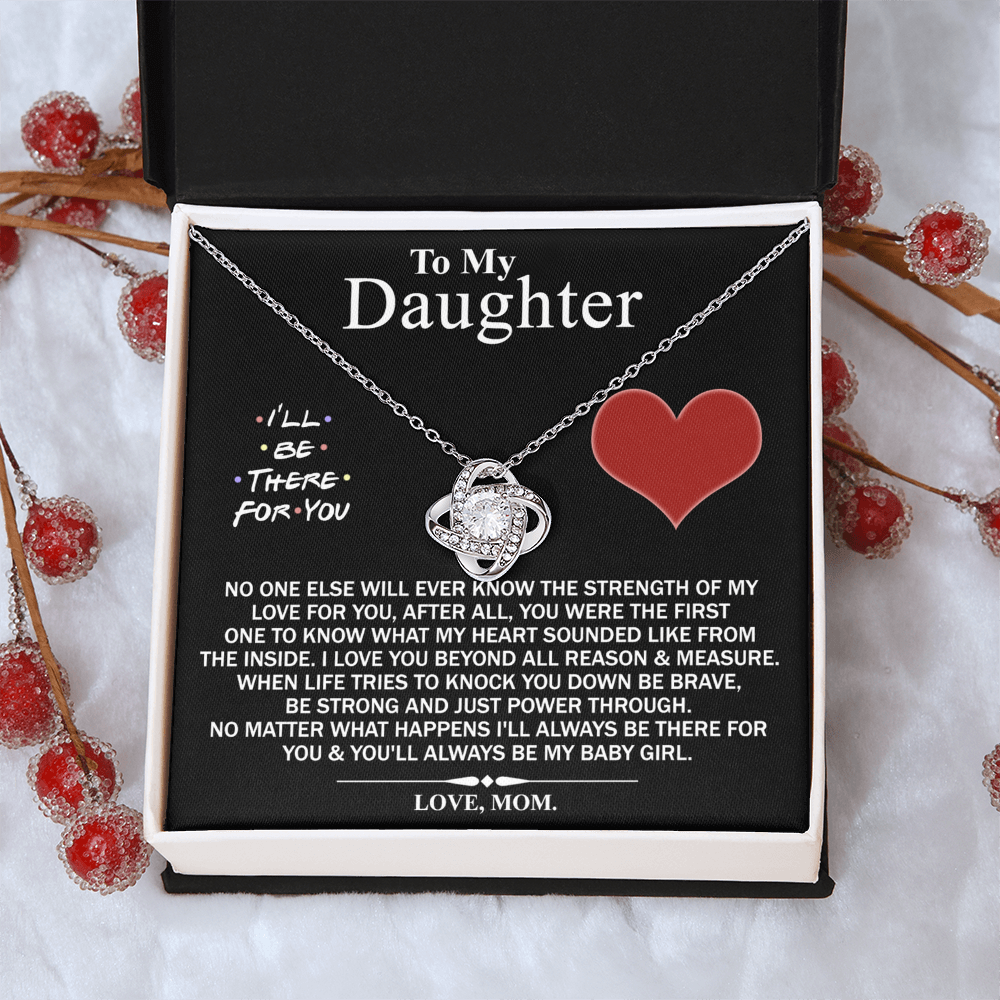 Mother And Daughter Love Knot Necklace, I'll Be There For You Necklace, To My Daughter Love Knot Necklace From Mom, Jewelry Gift For Girls, Baby Girl Love Knot Necklace, Gift Necklace For Daughter