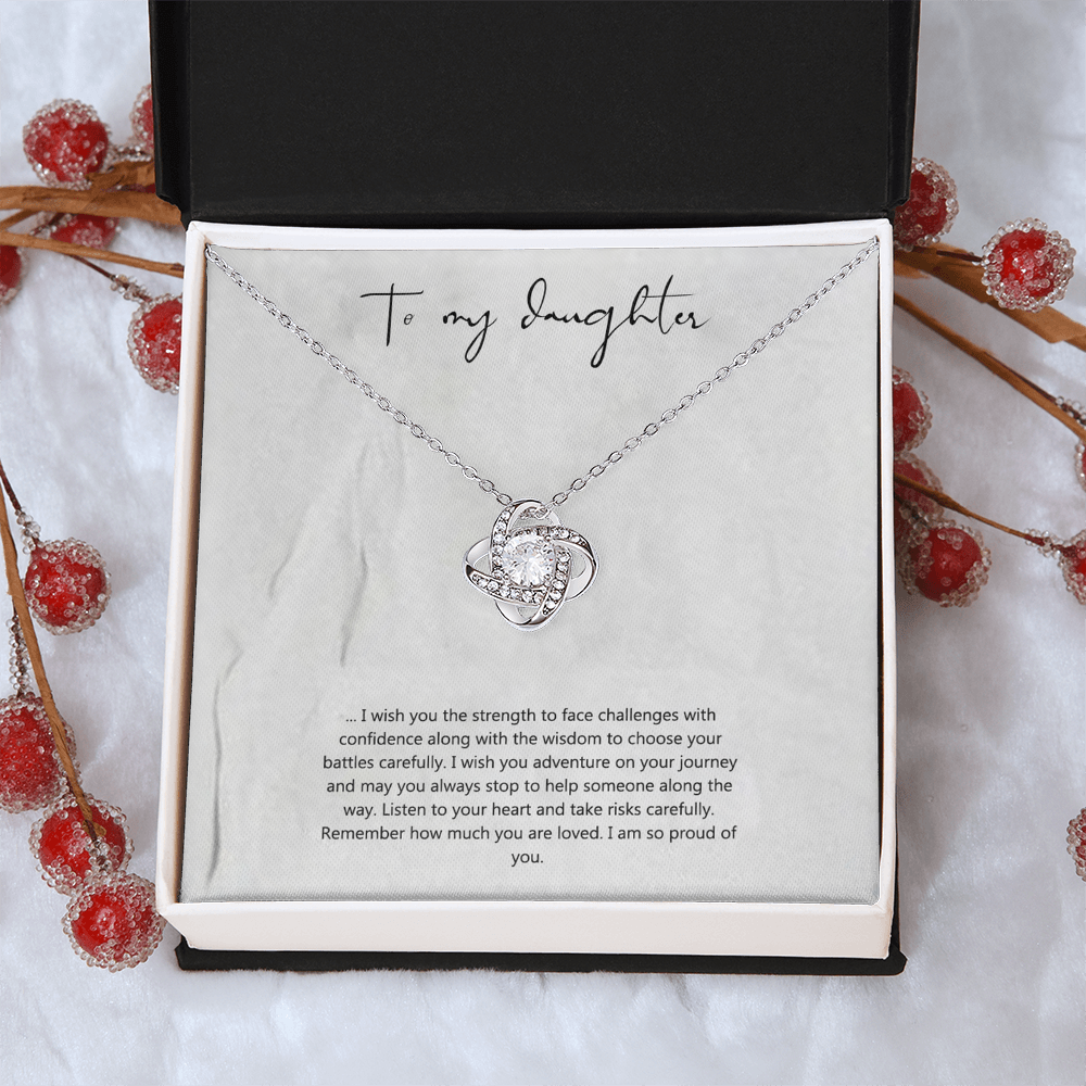 Gift Necklace For Bride From Mom, To My Daughter Love Knot Necklace From Mom, Wedding Gift Necklace From Mother To Daughter, Bride gift Necklace For Daughter's Wedding Day Keepsake Gift Unique