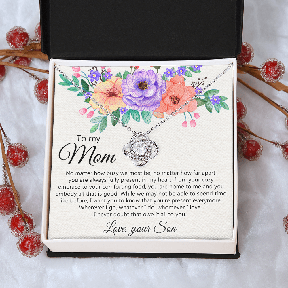 To My Mom Love Your Son Necklace, Meaningful Gift Necklace for Mom, To My Mom Love Knot Necklace, Jewelry Gift For Women, Pendant Gift for Mom, Son to Mom Jewelry Mom Gift Necklace on Mother's Day