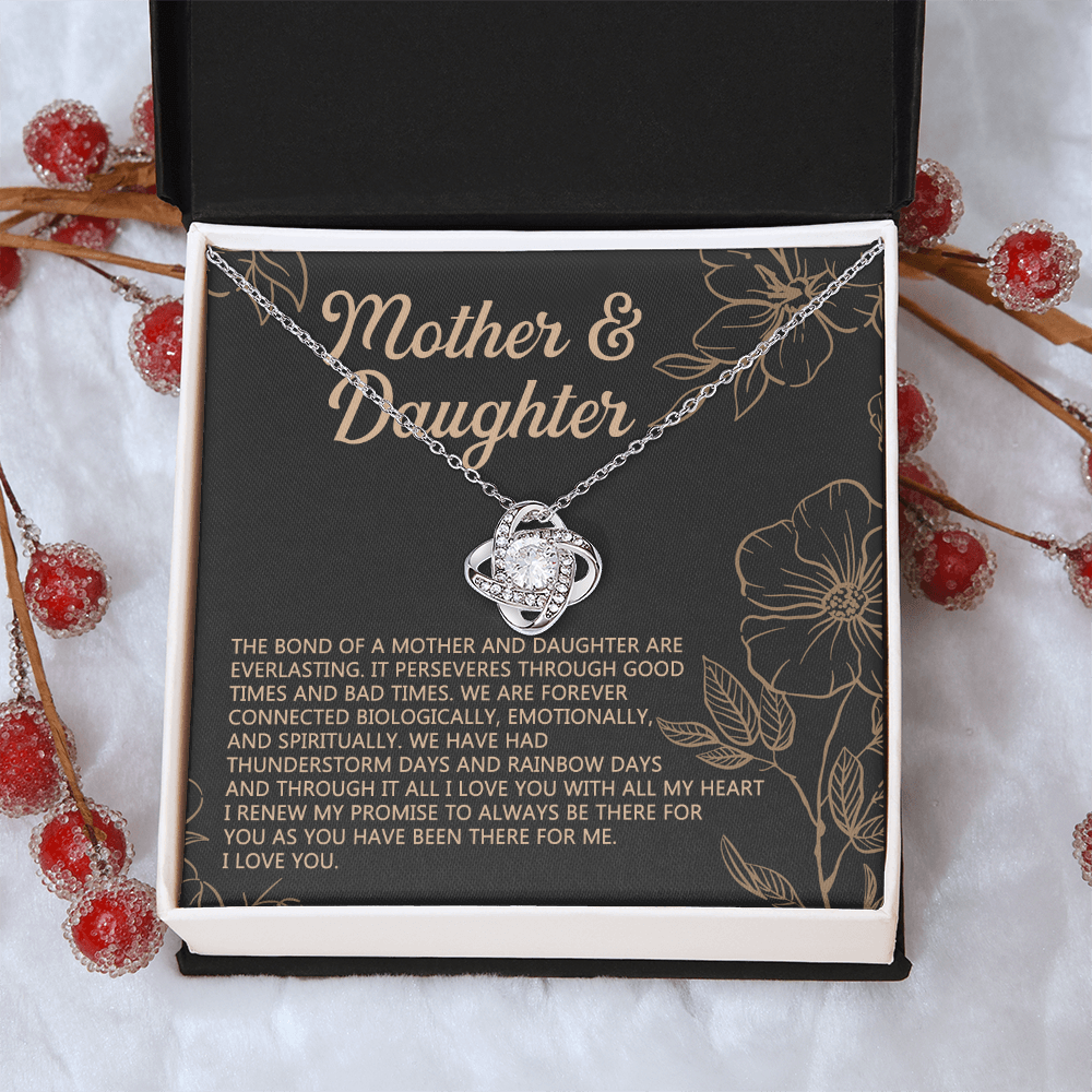 Mother And Daughter Necklace, To My Mother Love Kot Necklace From Daughter, Mothers day Necklace, Mother Daughter Gift Necklace, Jewelry Gift For Women, Mom, Daughter To Mother Love Knot Pendant
