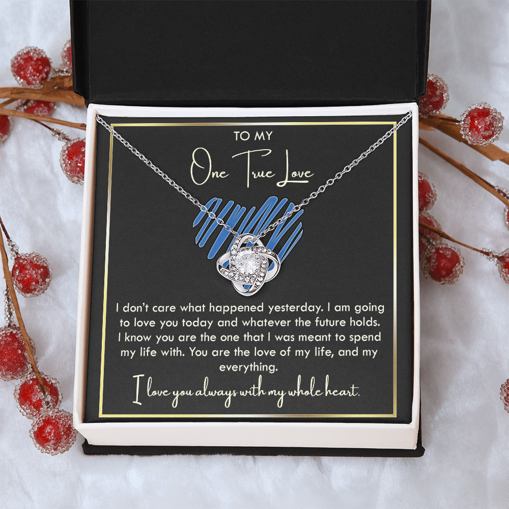 To My Girlfriend Necklace From Boyfriend, Husband, To My One True Love Knot Necklace With Message Card, Gift Necklace For Soulmate, Wife On Valentine s Day Gift For Wife, Soulmate Birthday Gift