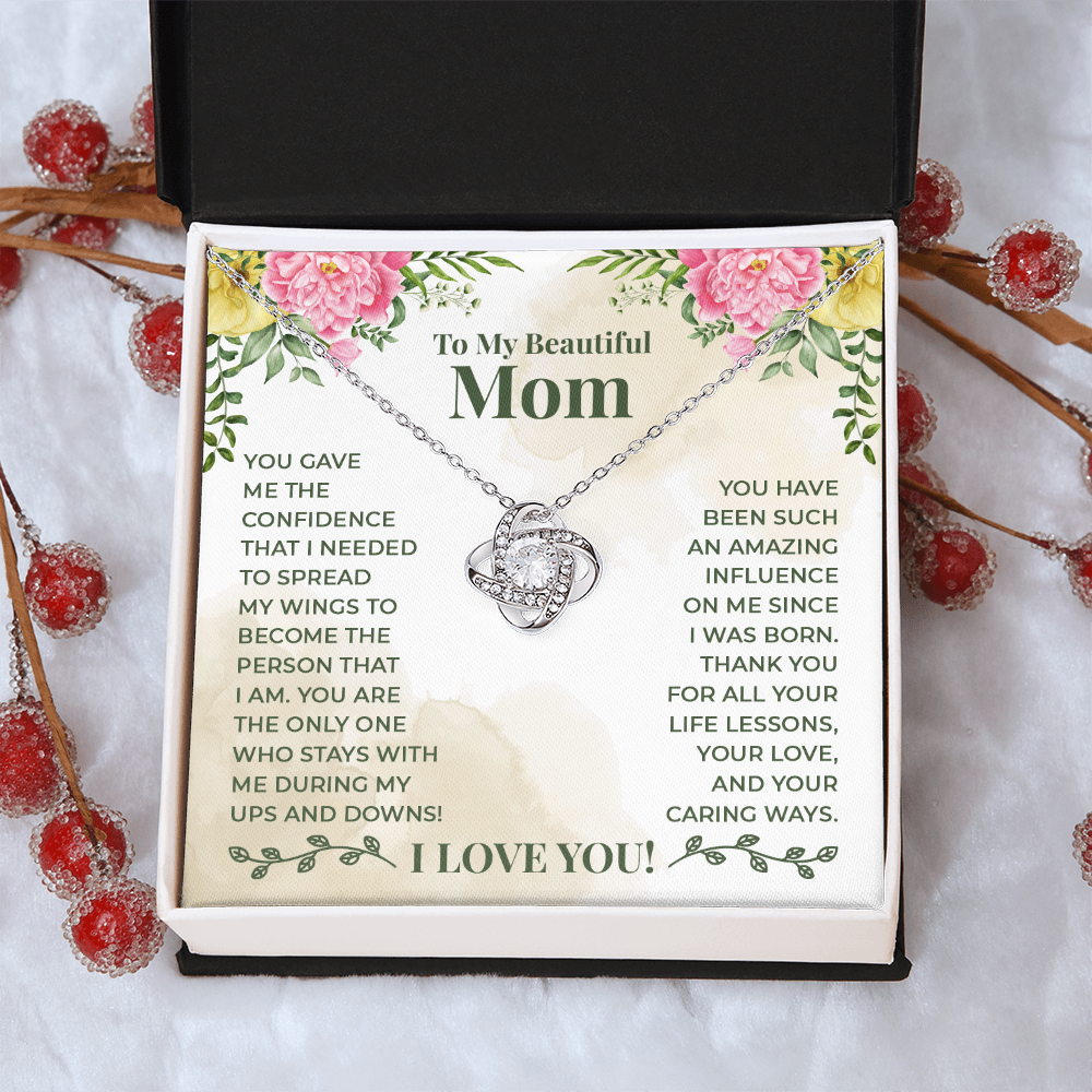 To My Mom Necklace From Daughter, Beautiful Mom Necklace Gift For Her, Jewelry For Mom, Sentimental Mother's Day Gift for Mom, Unique Moms Birthday Gift Ideas On Mothers Day Anniversary Birthday