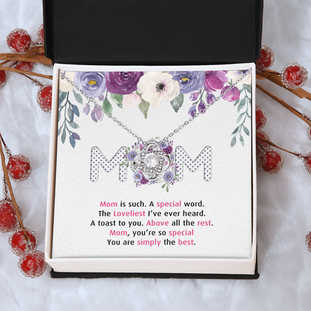 Mom Gift Necklace, To My Mom Love Knot Necklace Gift From Daughter And Mother Love Knot Pendant Gift For Mom New Mom, Bonus Mom Gift Necklace, The Loveliest Mom Necklace, Jewelry Gift For Women