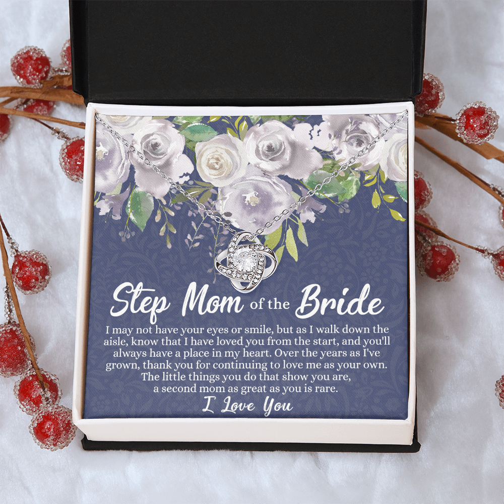 Mom Of The Bride Gift Necklace, To My Step Mom Love Knot Necklace From Daughter, Step Mom Gift Necklace - Second Mom Gift Necklace, Jewelry Gift For Women, Daughter To Step Mom Of The Bride Necklace