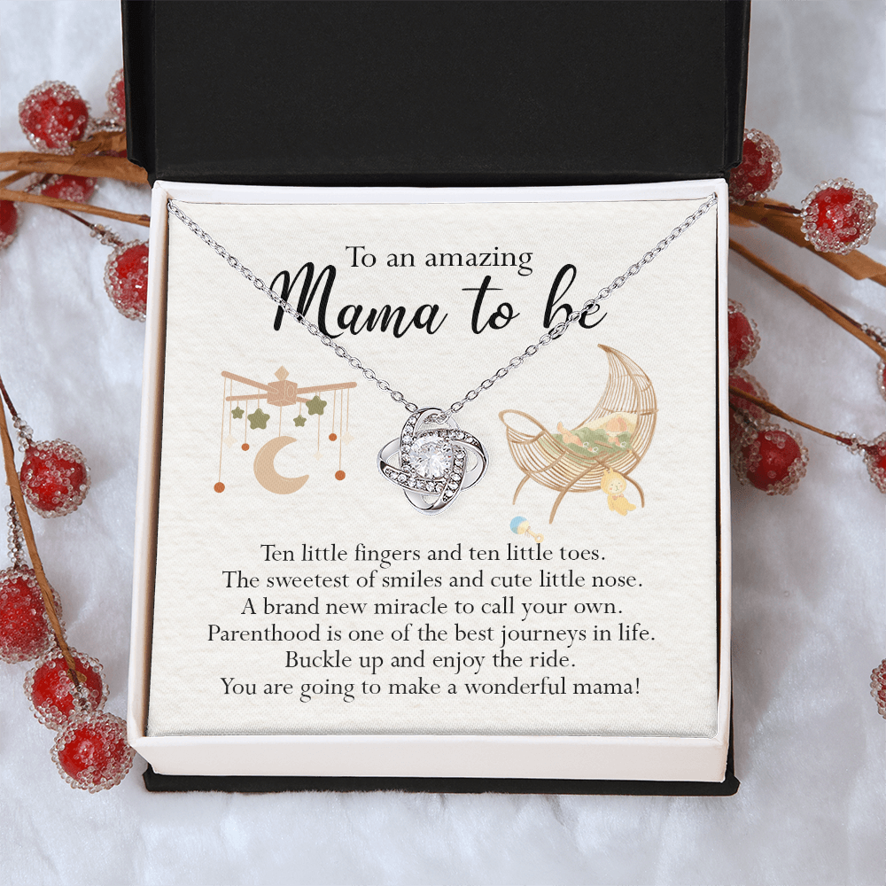 To An Mama To Be Gift Necklace, To An Amazing Mama To Be Love Knot Necklace For New Mom Expecting Mom Mother's Day Gift Idea Necklace For New Mom, Mama To Be Gift Necklace Jewelry Gift for Women