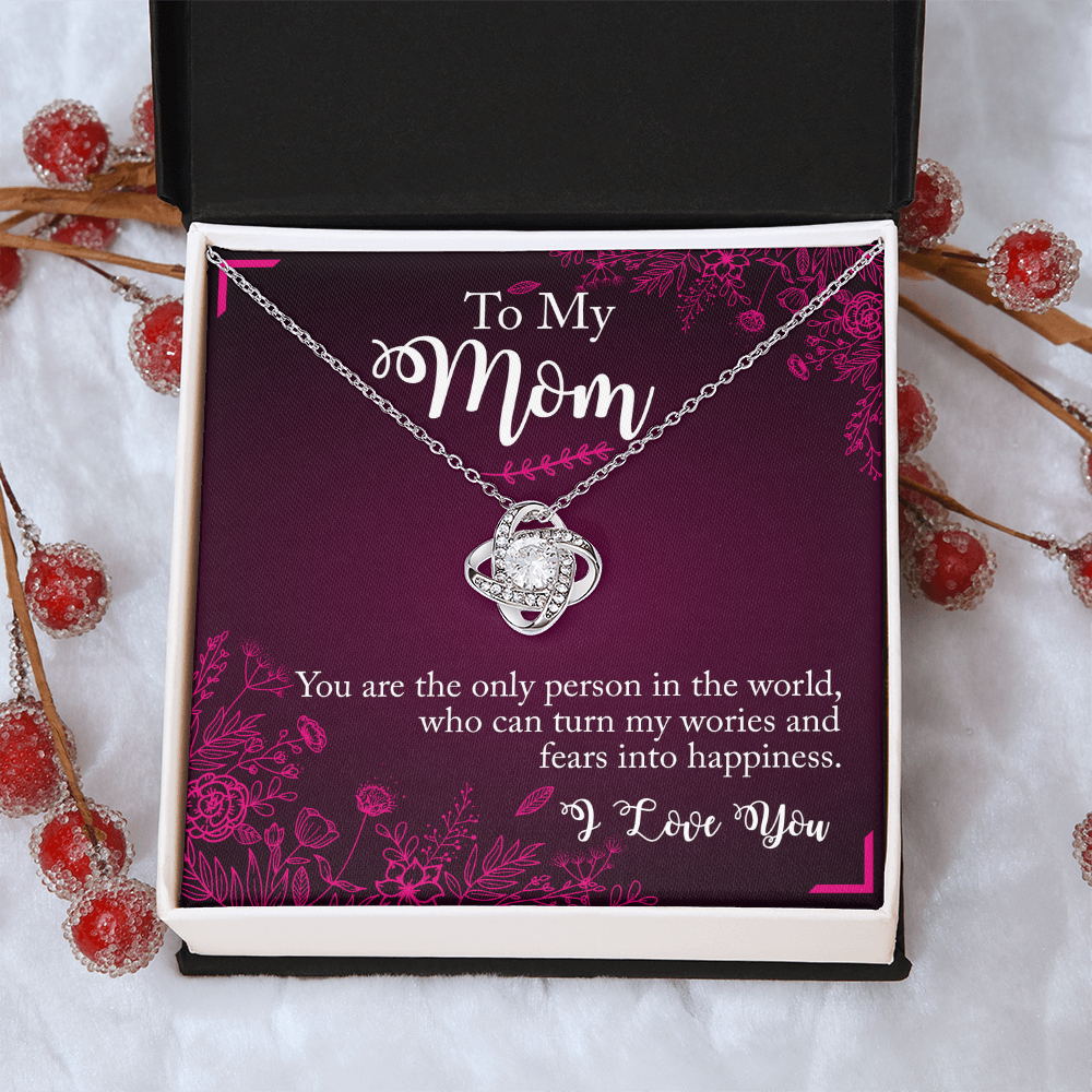 To My Mom Necklace From Daughter, You Are The Only Person Necklace Gift For Mom, Mother And Daughter Love Knot Necklace, Mom Gift Necklace On Birthday Gift, Anniversary Pendant Gift For Mom Jewelry
