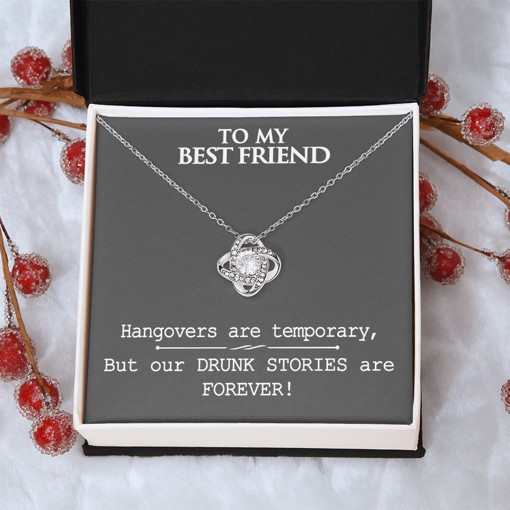 Gifts Necklace For Best Friend, To My Best Friend Love Knot Necklace From Friend, Best Friend Birthday Gift Necklace, Long Distance Best Friend Necklace, Best Friend Anniversary Jewelry Gift