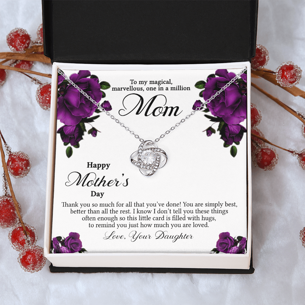 To My Mom Necklace From Daughter, Happy Mother's Day Necklace Gift For Women, Jewelry For Mom, Thank You Necklace Gift For Mom On Mothers Day, Anniversary, Birthday Mother And Daughter Gift Necklace