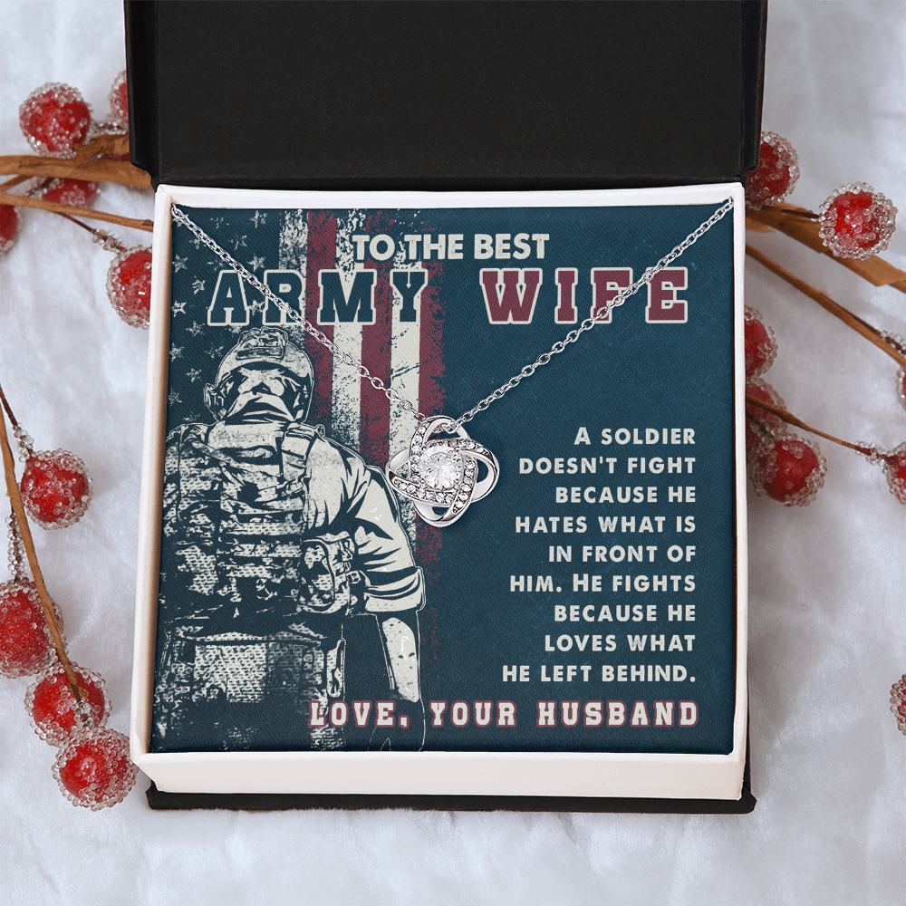To My Wife Necklace Gift From Husband, To The Best Army Wife Necklace, Soldier Gift Necklace, Husband And Wife Necklace Love Your Husband, Army Wife Gift Necklace To The Best Military Wife Necklace
