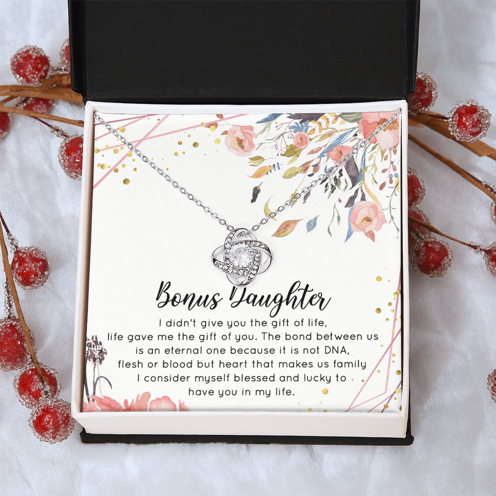 To My Bonus Daughter Necklace From Bonus Mom Jewelry Bonus Daughter Gift From Bonus Mom,Birthday Gift, I Love You Necklace Daughter Gifts Pendant Includes Gift Box Jewelry Gift For Girls