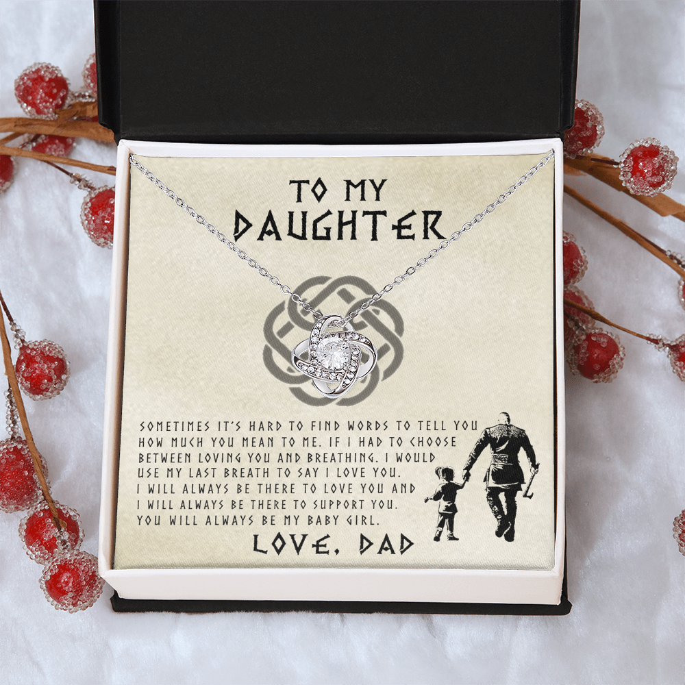 Viking Daughter Necklace From Dad To My Shieldmaiden Daughter Always Remember You Are Braver Than You Believe Necklace Message Card and Gift Box styles On Birthday, Christmas Graduation Gift