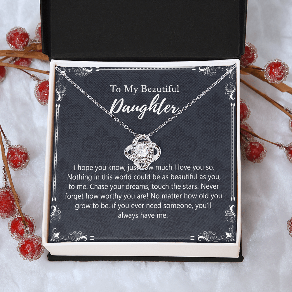 To My Beautiful Daughter Gift Necklaces Pendants, Father and Daughter Necklace Gift Luxury Necklace On Birthday, Anniversary Graduation Includes Gift Box Jewelry Gift For Girls Little Girl Necklace