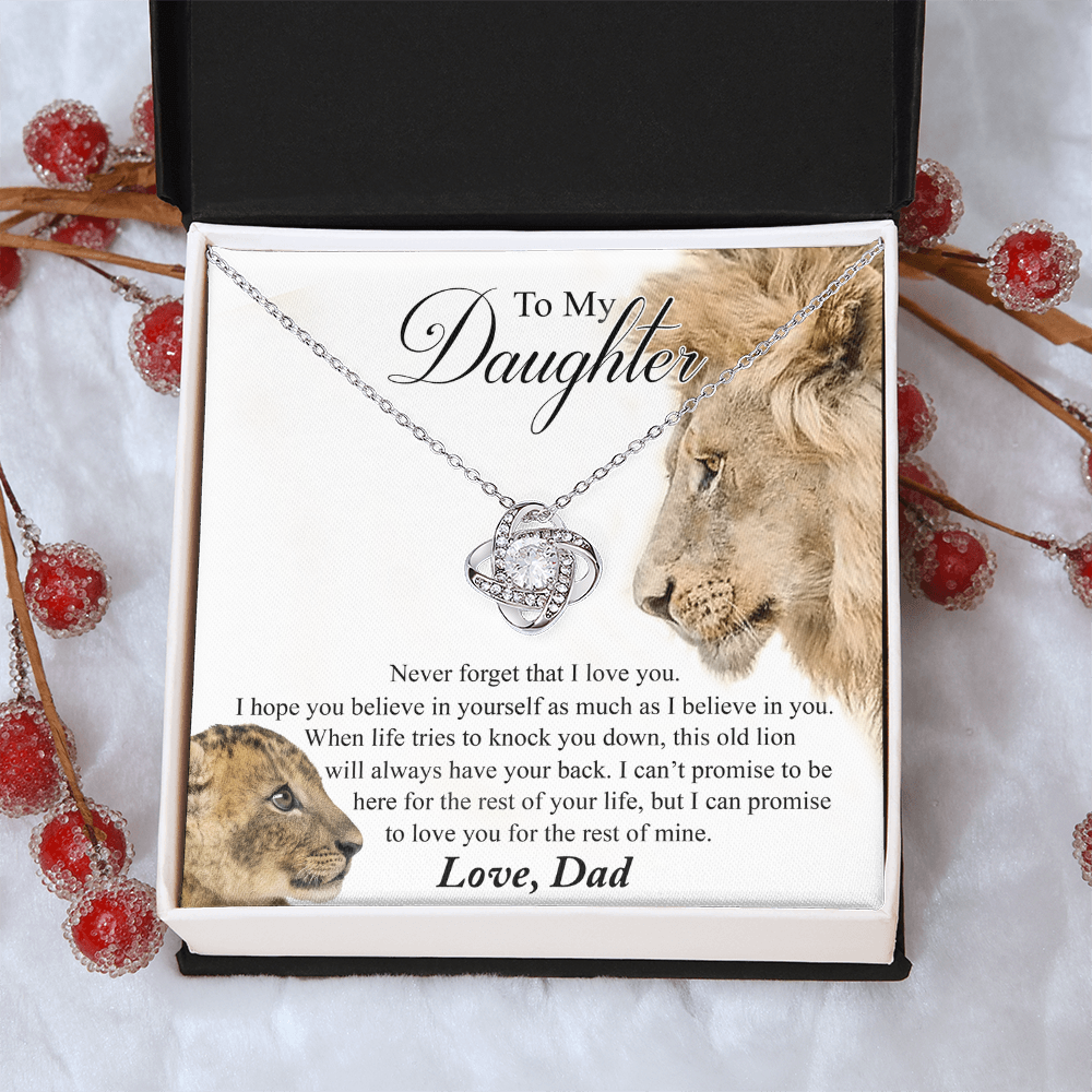 To My Daughter Gift Necklace This Old Lion Will Always Have Your Back Necklace Daughter Necklace From Dad - Daughter gifts from dad Includes Gift Box Jewelry Gift For Girls, Little Girl Necklace